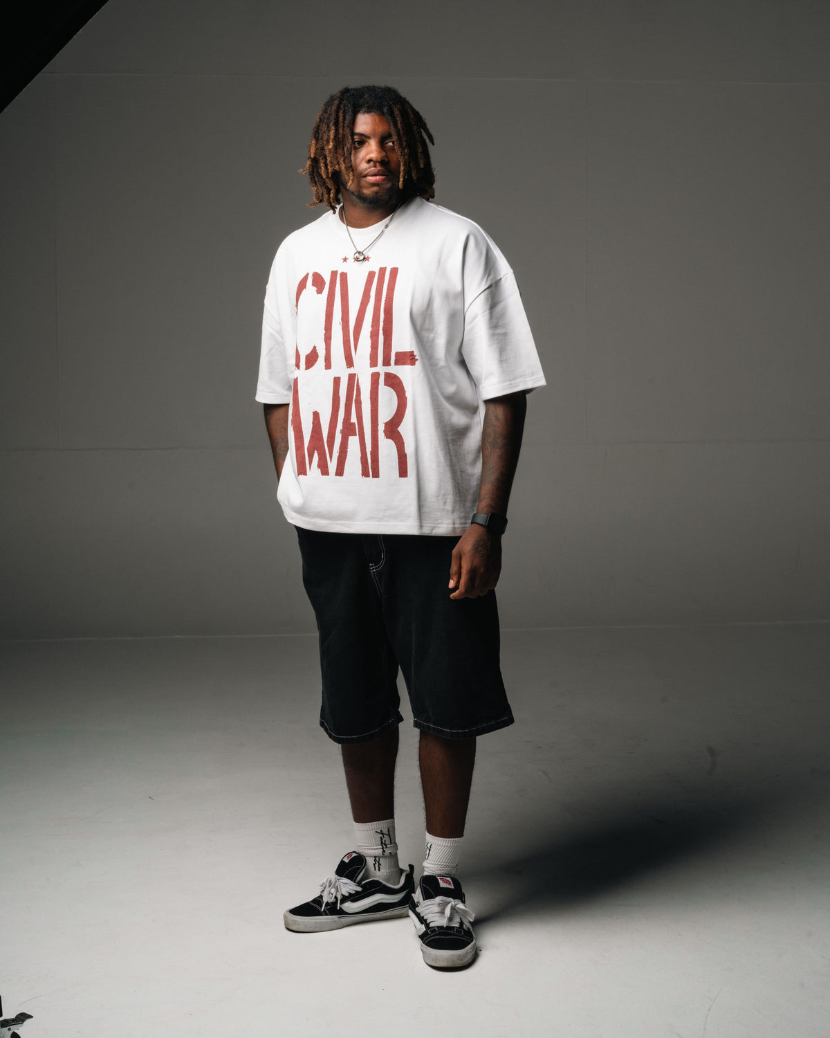 GSTVRN Unisex White Civil War T-shirt